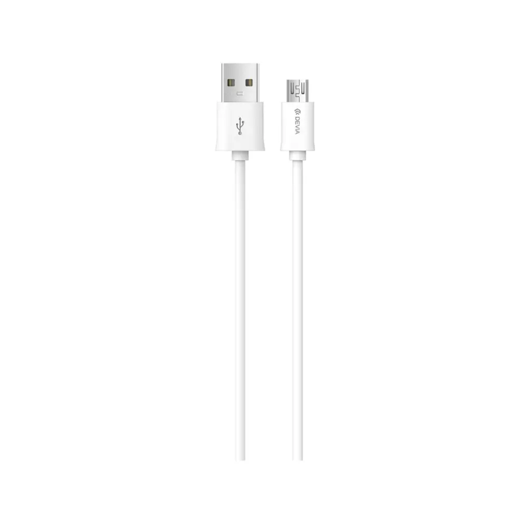 Devia - 1m (2.1A) USB to MicroUSB Cable - White